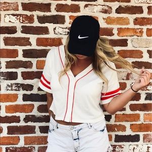 Cropped baseball jersey